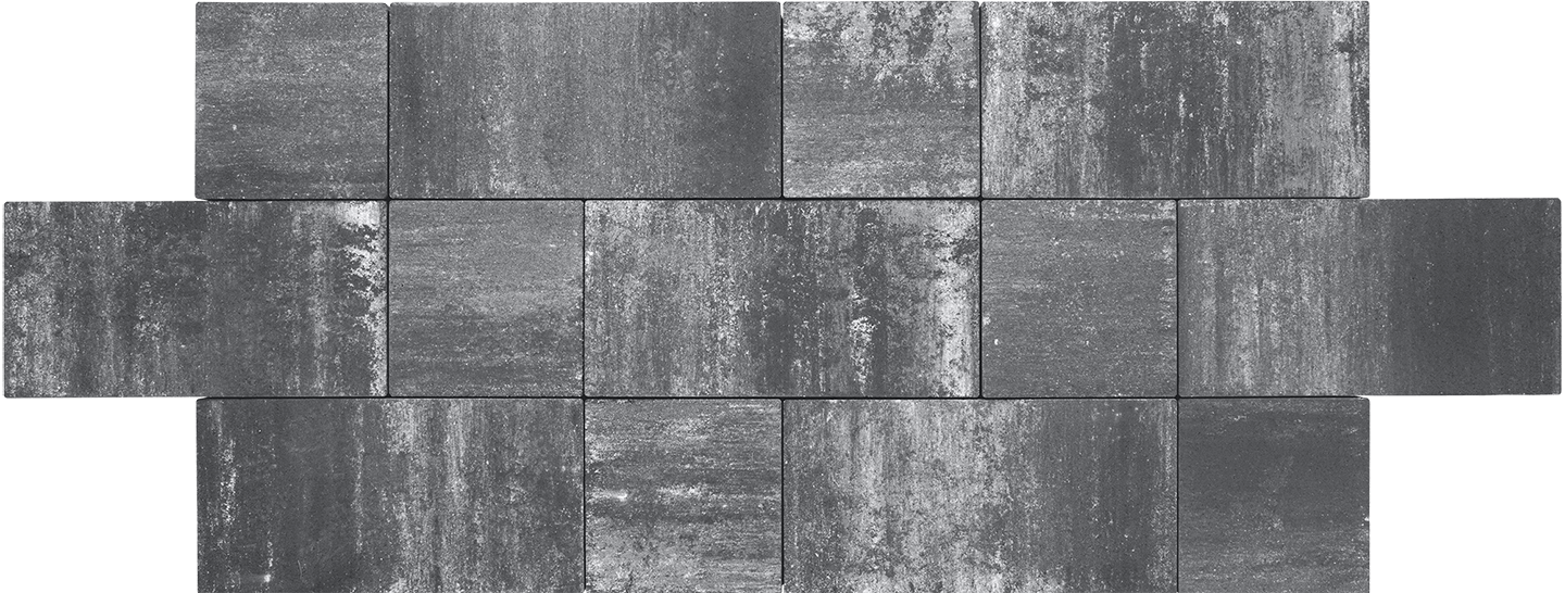 Тротуарна плитка комплект Лайнстоун - 30 (30-30; 30-15; 15-15), нуар